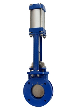 Pneumatic knife gate valves