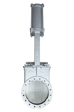 Pneumatic knife gate valves