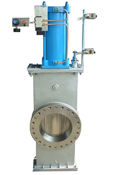 Pneumatic knife gate valves with handwheel