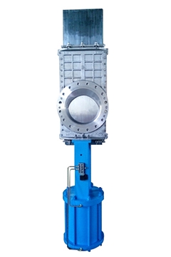 Pneumatic slide knife gate valves