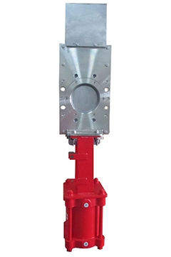 Pneumatic slide knife gate valves