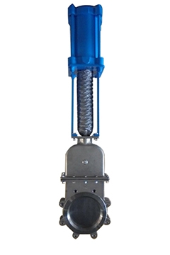 Pneumatic sealed knife gate valves