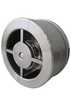 Single disc spring loaded wafer check valves