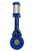 Pneumatic knife gate valves